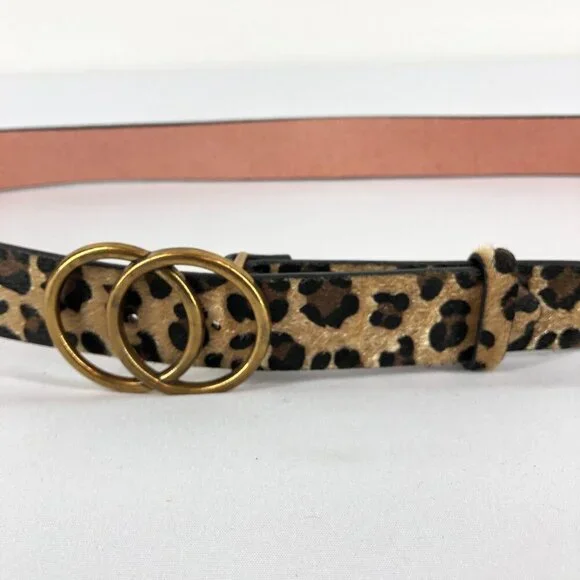 Leopard Print Man Made Material Belt 44 Inches Long - Picture 3 of 6